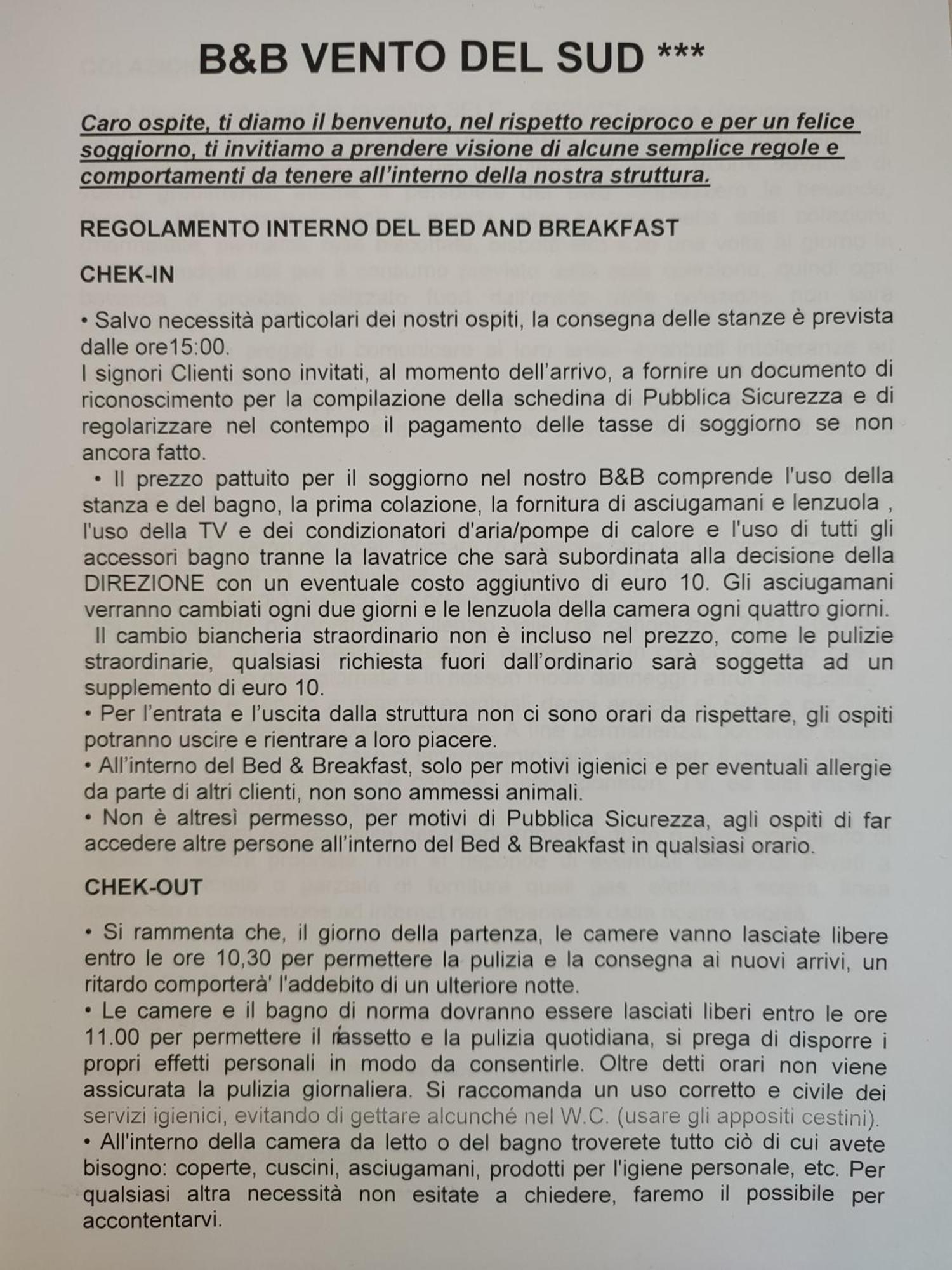 B&B Vento Del Sud Palermo Exterior photo